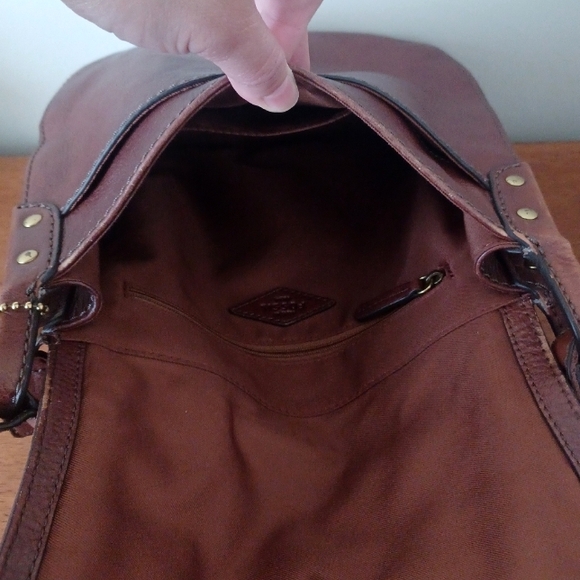 FOSSIL Brown Leather Crossbody Bag - Picture 9 of 14